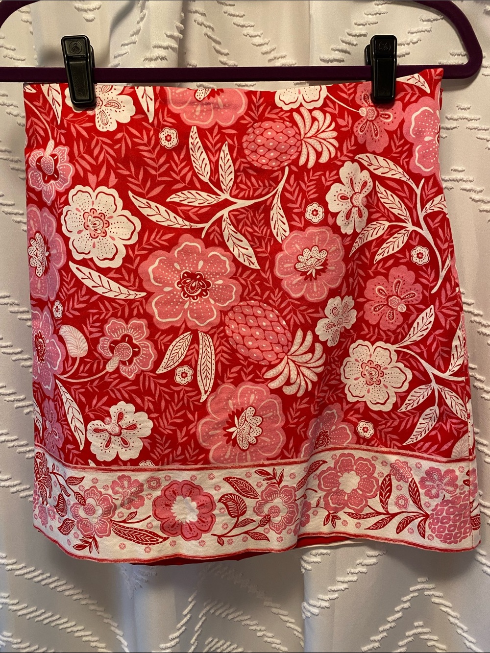 Talbots Red and Pink Floral Mini Skirt